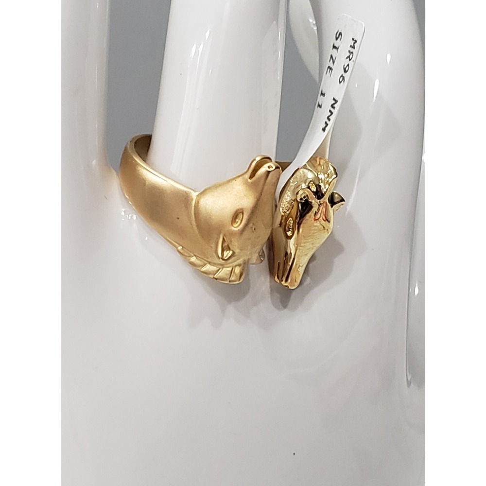 NEW Vintage Lauren G Adams Equestrian TWO HORSE HEAD ring equestrian men women
